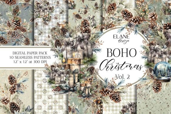 Rustic Christmas Digital Paper