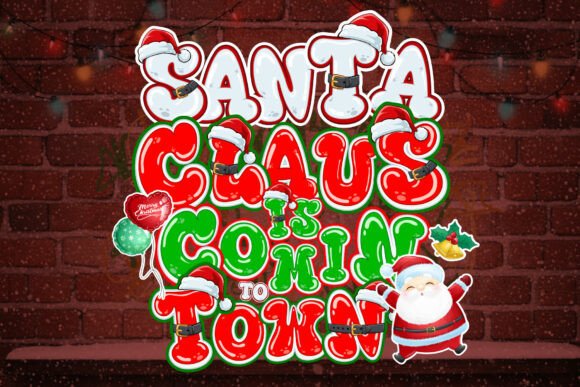 Santa Sack Color Font PNG with transparent background - Preview 2