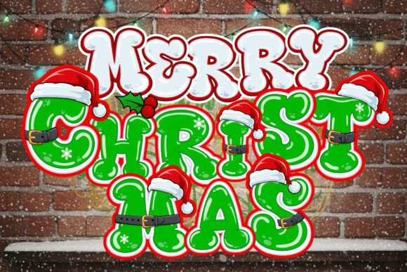Santa Sack Color Font PNG with transparent background - Preview 3