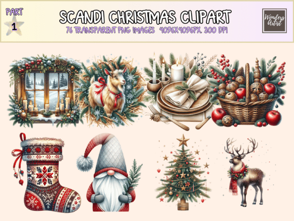 Scandi Christmas Clipart Graphics