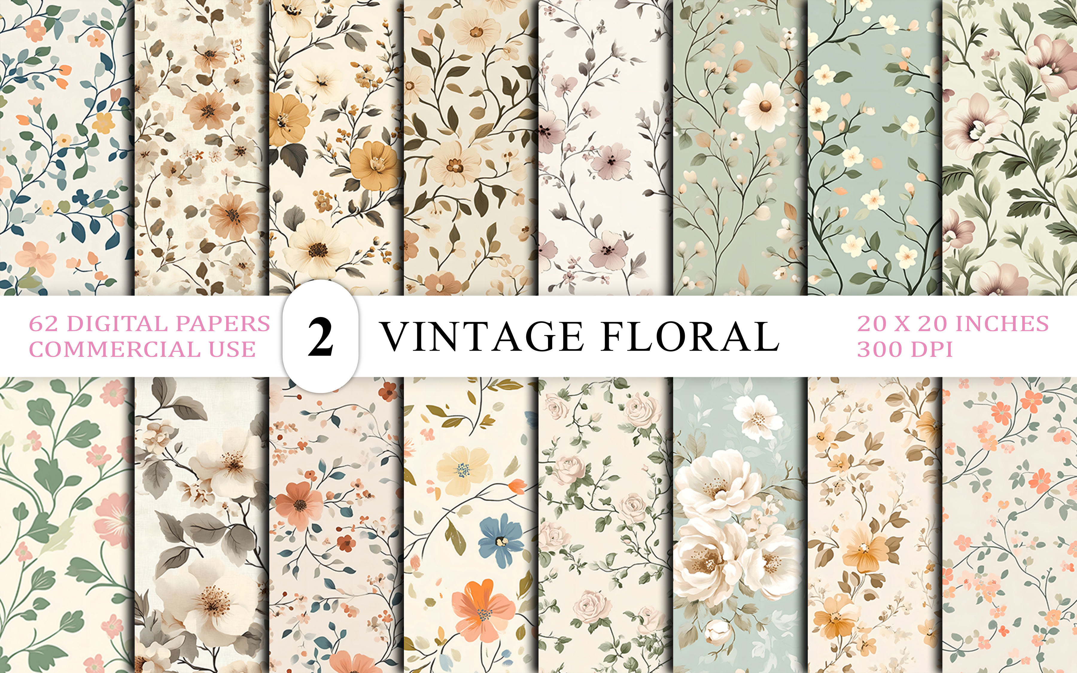 Seamless Vintage Floral Wallpaper Bg