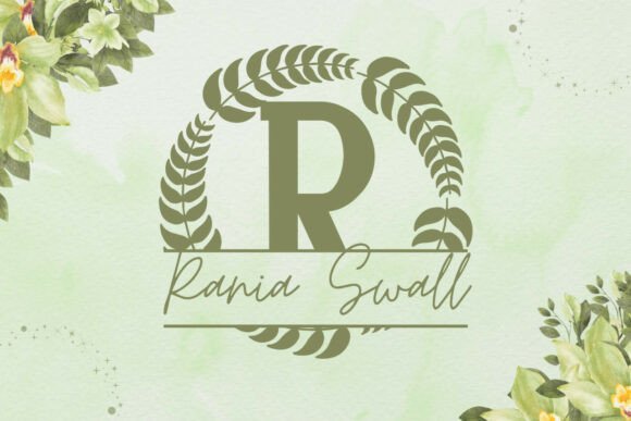 Seravine Split Monogram Font PNG with transparent background - Preview 1