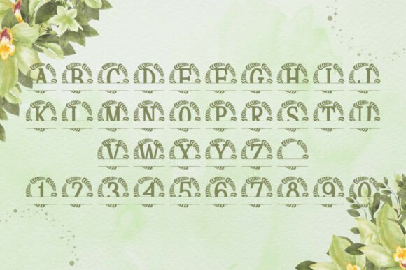 Seravine Split Monogram Font PNG with transparent background - Preview 3