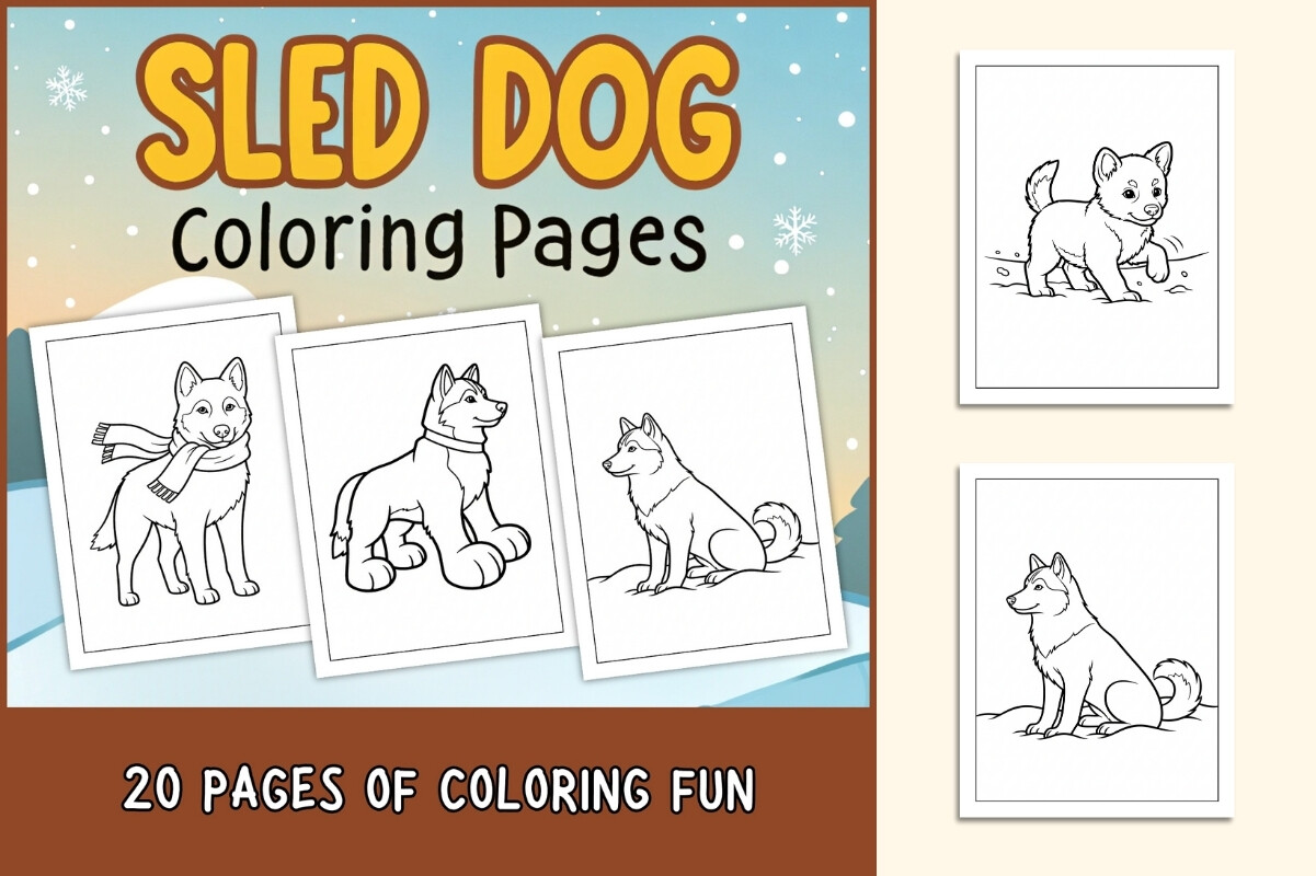 Sled Dog Coloring Pages for Kids