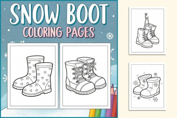 Snow Boot Coloring Pages for Kids