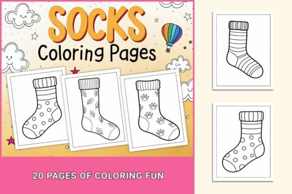 Socks Coloring Pages for Kids