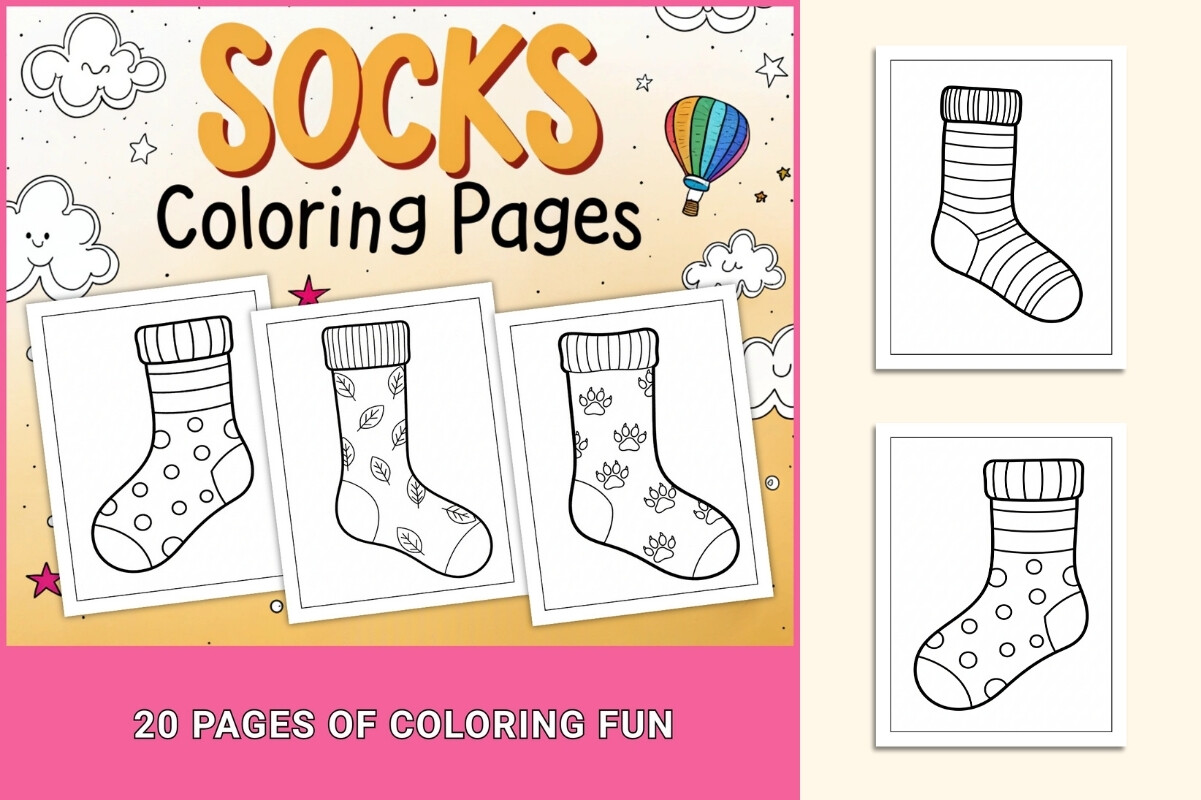 Socks Coloring Pages for Kids