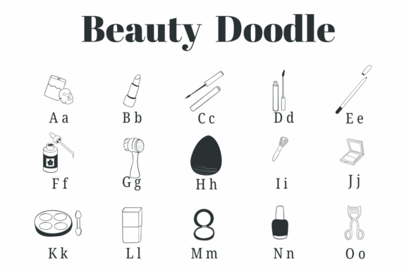 Beauty Doodle Font PNG with transparent background - Preview 1