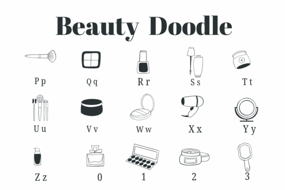 Beauty Doodle Font PNG with transparent background - Preview 2
