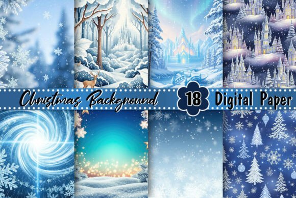 Blue Magic Winter Christmas Background