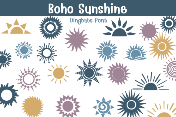 Preview of Boho Sunshine dingbat font