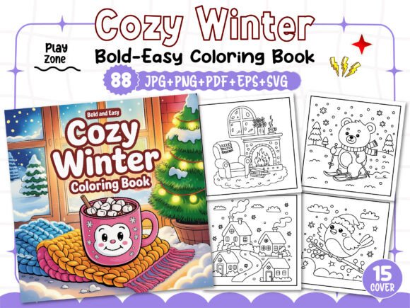 Bold and Easy Cozy Winter Coloring Pages