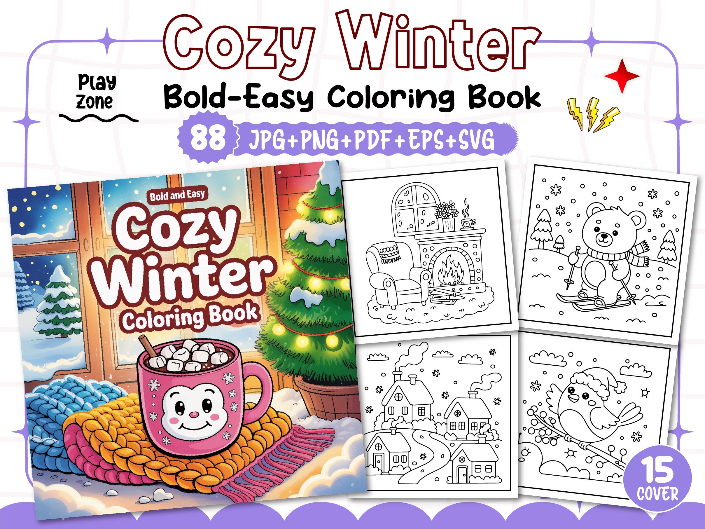 Bold and Easy Cozy Winter Coloring Pages