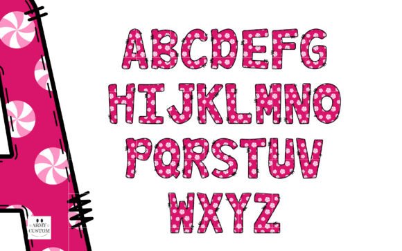 Christmas Candy Pink Font PNG with transparent background - Preview 3