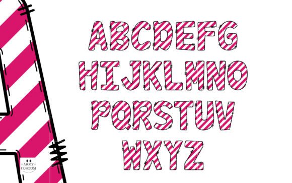 Christmas Candy Pink Font PNG with transparent background - Preview 5