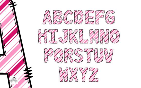 Christmas Candy Pink Font PNG with transparent background - Preview 6