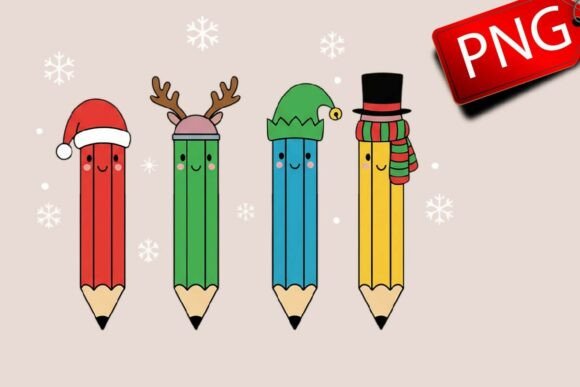 Coquette Christmas Teacher Pencil,Xmas Graphic Illustrations By SmMedia