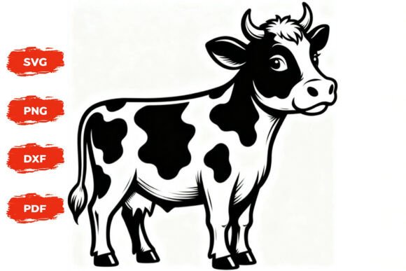 Cute Cow SVG Clipart Farm Animal Illustration Artisanat Par rabiulalam97677
