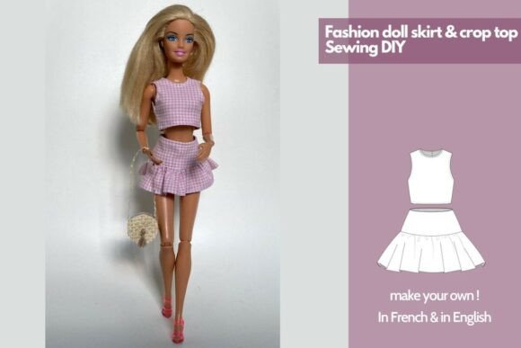 Fashion Doll Skirt & Crop Top Sewing DIY