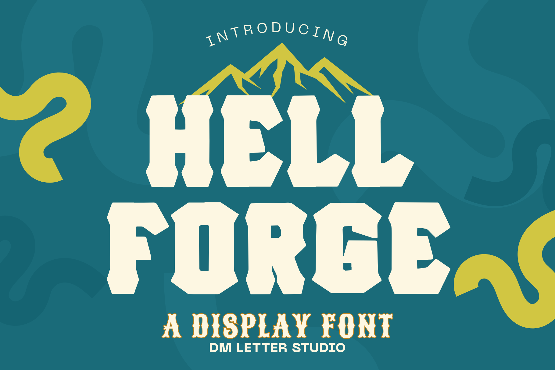 Hell Forge font preview in a display style