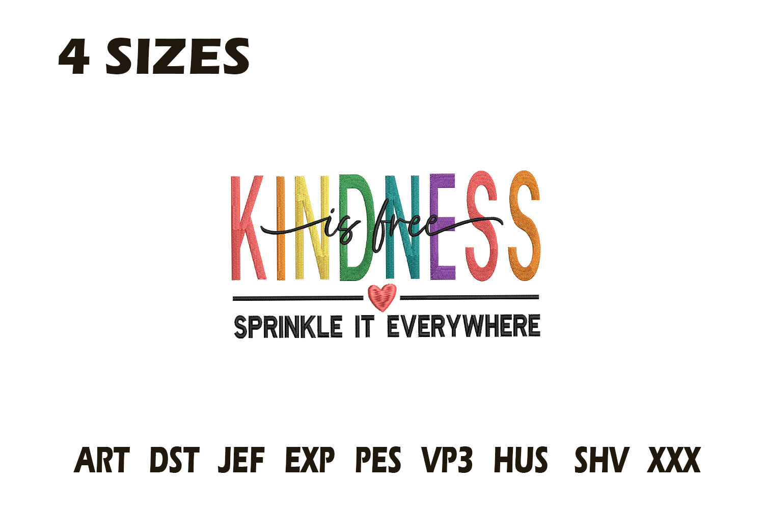 Kindness is Free Embroidery