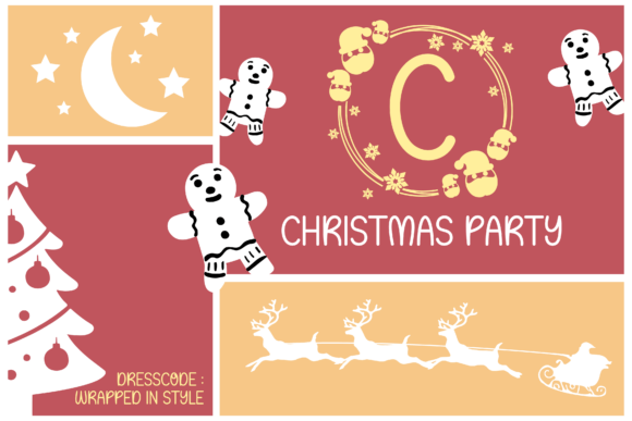 Merry Cheer Monogram  Font PNG with transparent background - Preview 3