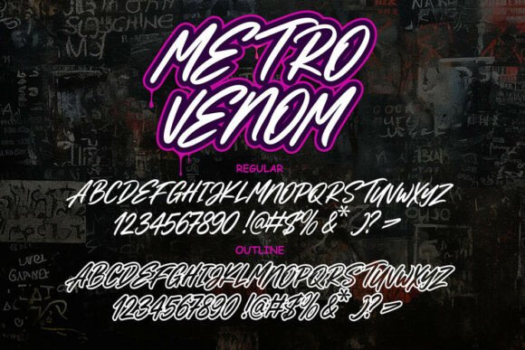 Metro Venom Font PNG with transparent background - Preview 1