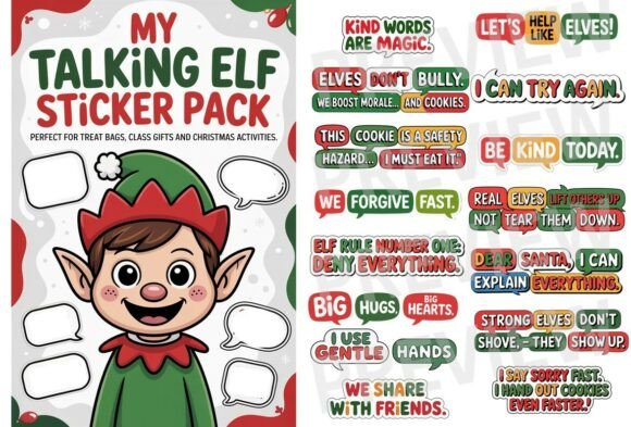 My Christmas Talking Elf Sticker Pack