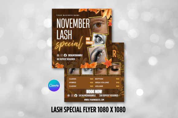 November Lash Flyer Canva Template