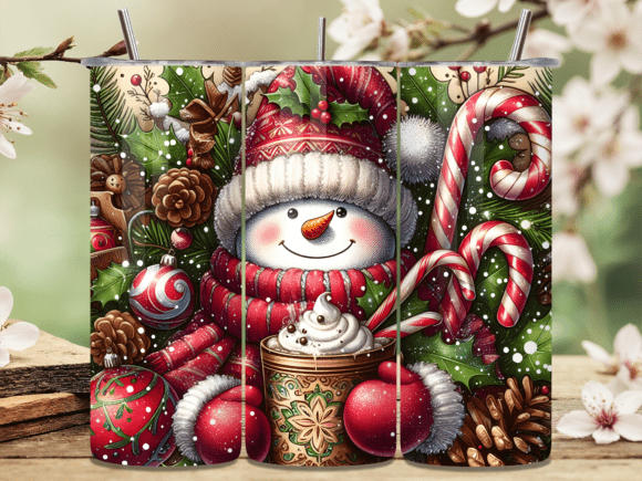 Snowman Christmas Winter Tumbler Wrap