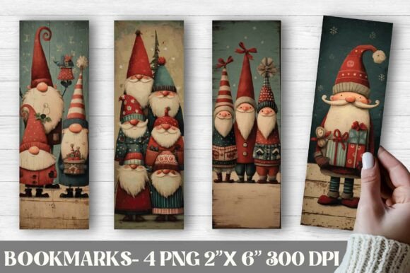 Whimsical Santas Printable Bookmarks Graphic Crafts By Dream Print