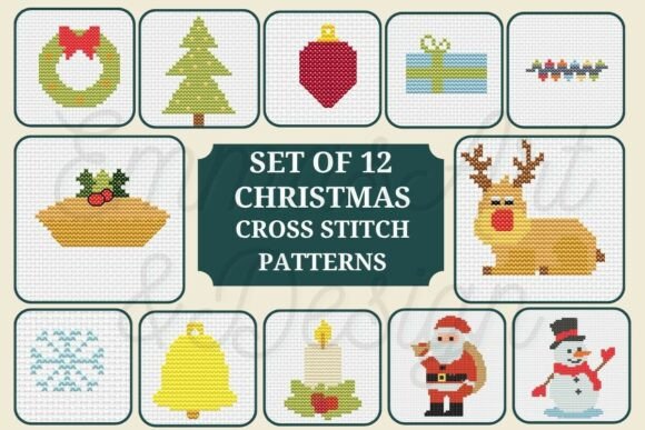 12 Mini Christmas Cross Stitch Patterns