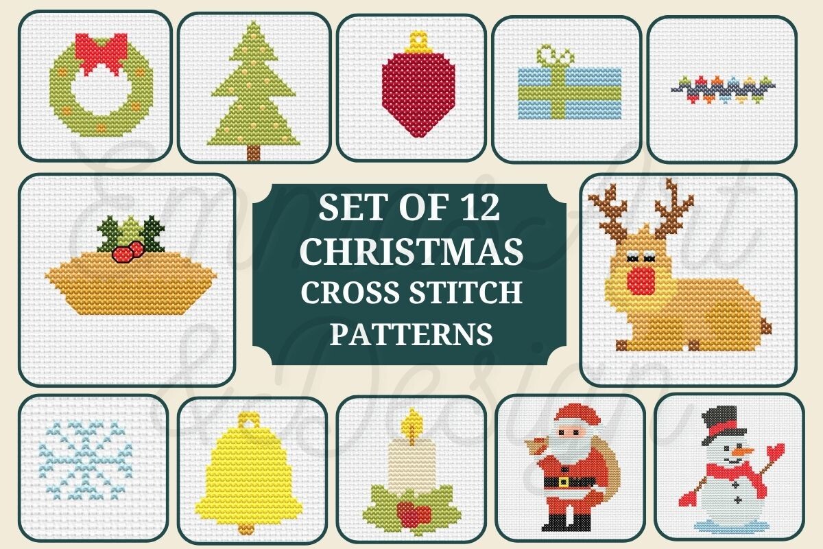 12 Mini Christmas Cross Stitch Patterns