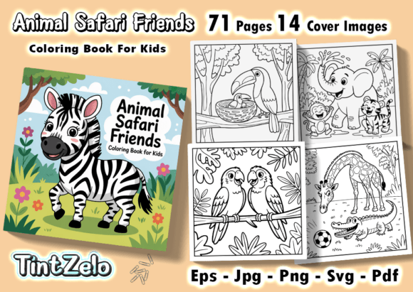 Animal Safari Friends Coloring Pages