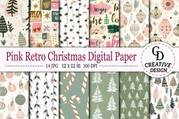 Blush Sage Seamless Christmas Patterns