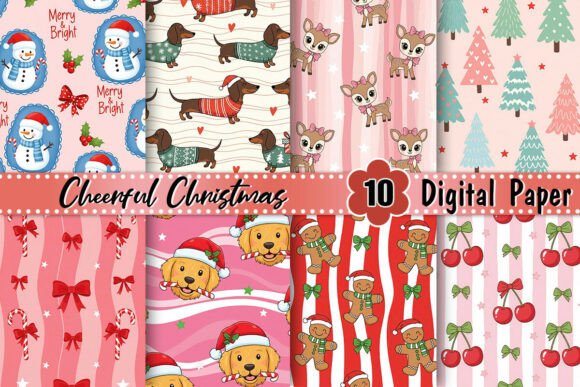 Cheerful Christmas Digital Paper