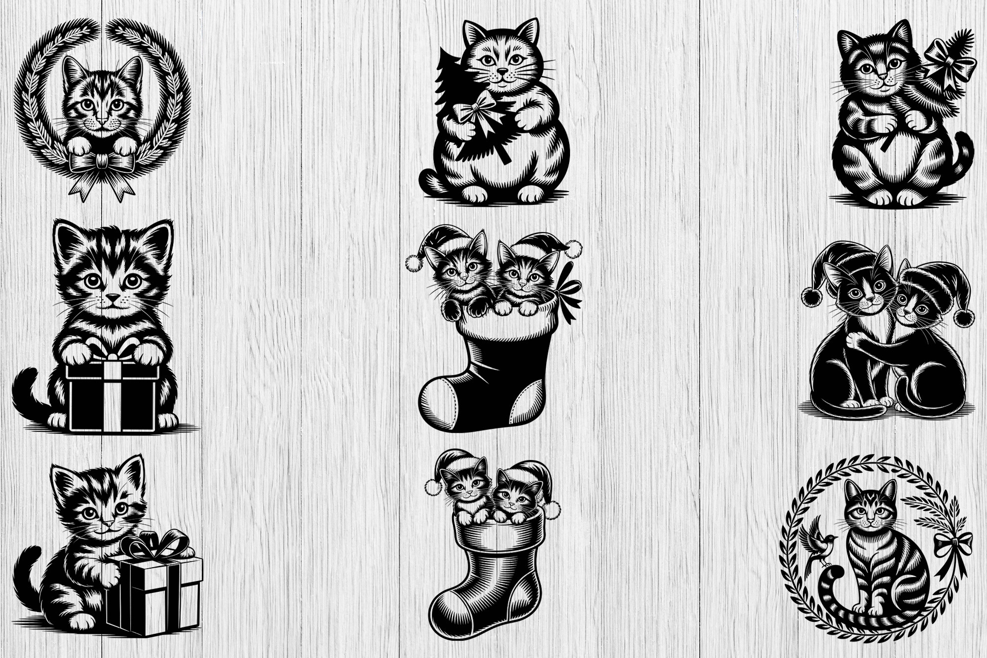 Christmas Cat Svg Bundle Graphic by Dream Hill · Creative Fabrica