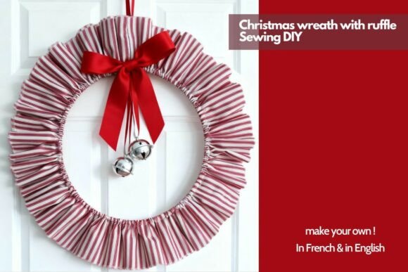 Christmas Wreath with Ruffled Fabric DIY