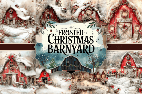 Frosted Christmas Barnyard
