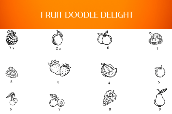 Fruit Doodle Delight Font PNG with transparent background - Preview 3