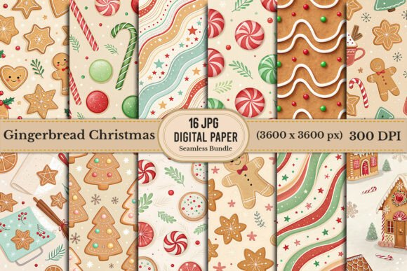 Gingerbread Christmas Digital Paper