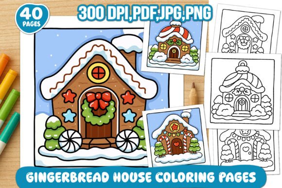 Gingerbread House Coloring Pages