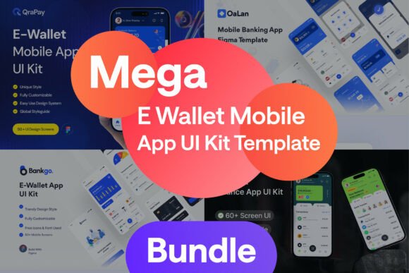 Mega - E-Wallet App UI Kit Bundle