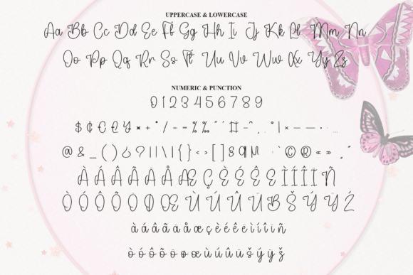 Pink Butterfly Font PNG with transparent background - Preview 6