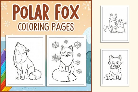 Polar Fox Coloring Pages for Kids