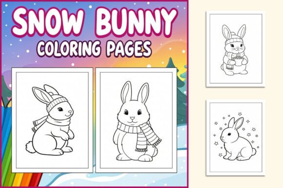 Snow Bunny Coloring Pages for Kids