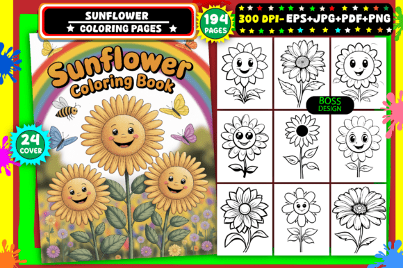 🌻 Sunflower Coloring Pages for Kids