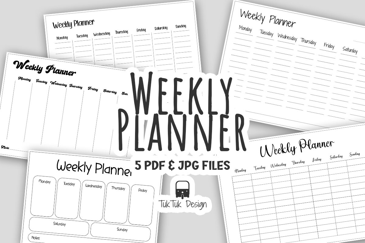 Weekly Planner, Printables PDF & JPG