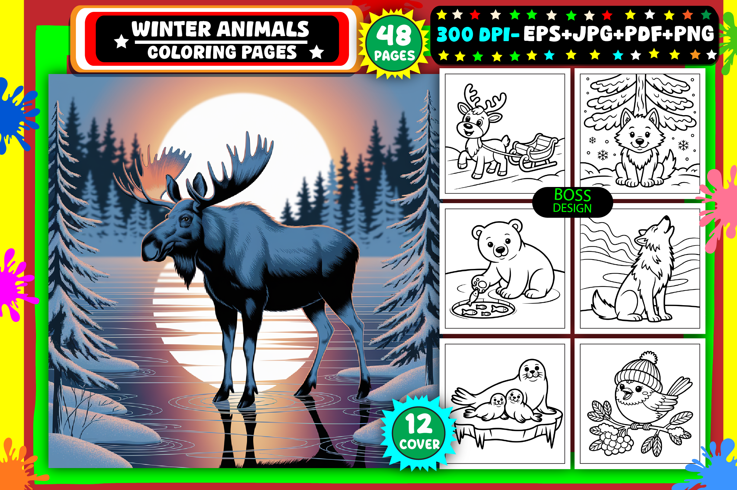 Winter Animals Coloring Pages for Kids