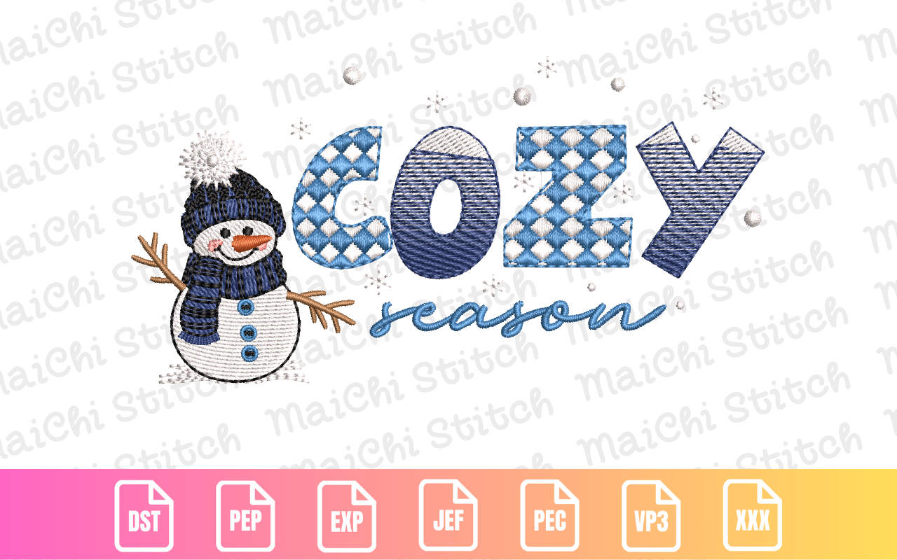 Blue Snowman Winter Vibes